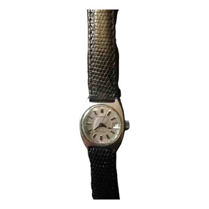 Longines black steel watch