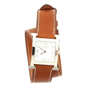 Hermès heure h camel steel watch