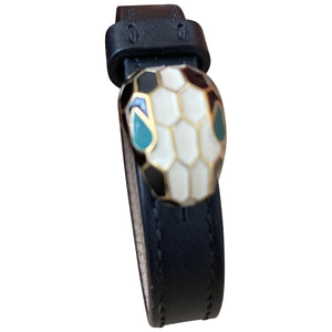 Bvlgari serpenti black leather bracelets
