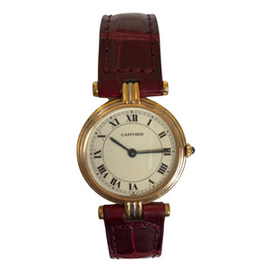 Cartier burgundy yellow gold watch