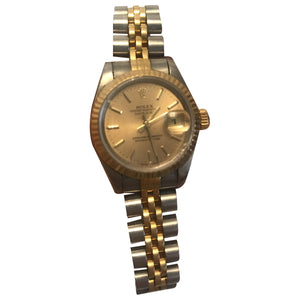 Rolex lady datejust 26mm gold gold and steel watch