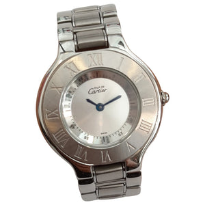 Cartier must 21 silver steel watch