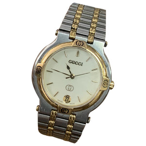 Gucci beige steel watch