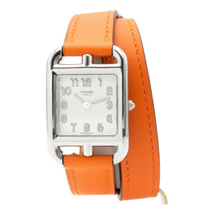 Hermès cape cod orange steel watch