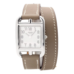 Hermès cape cod silver steel watch