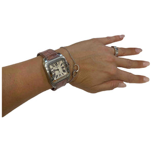 Cartier santos 100 brown steel watch