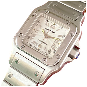 Cartier santos galbée silver steel watch