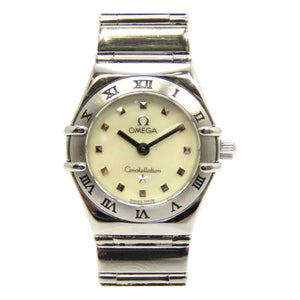 Omega constellation silver steel watch