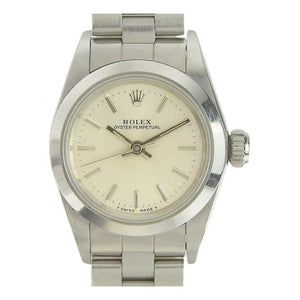 Rolex lady oyster perpetual 26mm silver steel watch