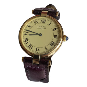 Cartier gold silver gilt watch
