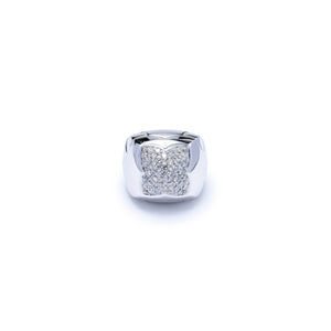 Bvlgari pyramide metallic white gold rings