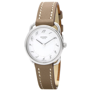 Hermès arceau silver steel watch