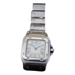 Cartier santos galbée silver steel watch