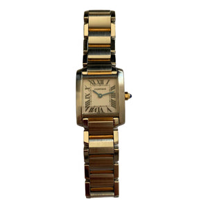 Cartier tank française silver gold and steel watch