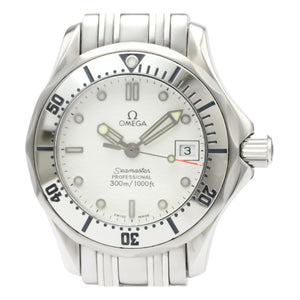 Omega seamaster white steel watch
