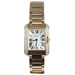 Cartier tank anglaise pink pink gold watch