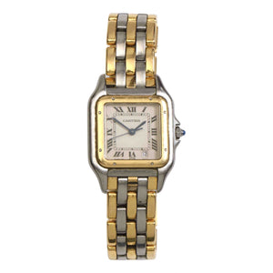 Cartier panthère silver gold and steel watch