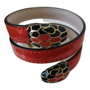 Bvlgari serpenti burgundy leather bracelets