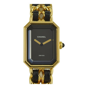 Chanel première black gold plated watch