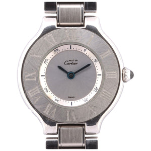 Cartier must 21 silver steel watch