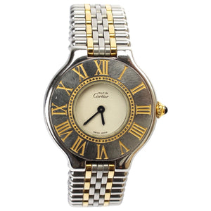 Cartier must 21 silver gold plated watch