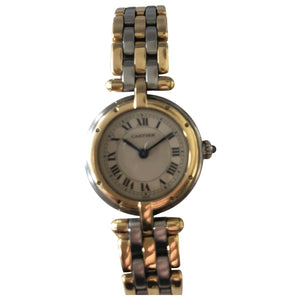 Cartier panthère vendôme silver gold and steel watch