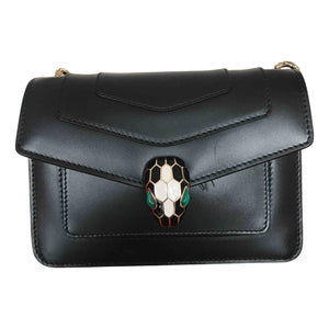 Bvlgari serpenti black leather handbag
