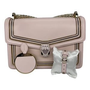 Bvlgari serpenti pink leather handbag