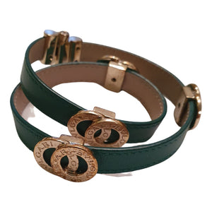Bvlgari bulgari bulgari green leather bracelets