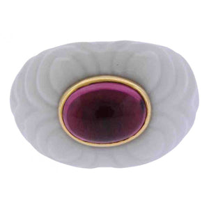 Bvlgari chandra pink ceramic rings