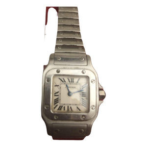 Cartier santos galbée silver steel watch