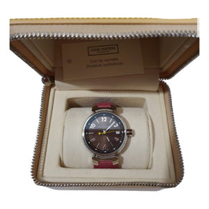 Louis Vuitton tambour brown steel watch