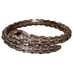 Bvlgari serpenti metallic white gold bracelets