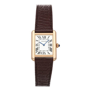 Cartier tank solo silver pink gold watch