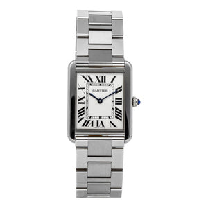 Cartier tank solo silver steel watch
