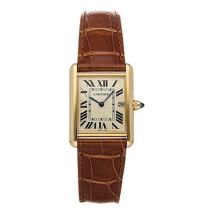 Cartier tank louis cartier silver yellow gold watch