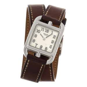 Hermès cape cod brown steel watch