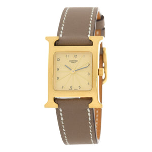 Hermès heure h gold gold plated watch