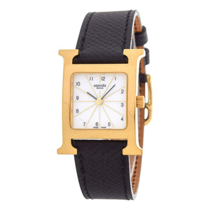 Hermès heure h black gold plated watch
