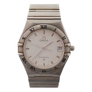 Omega constellation silver steel watch