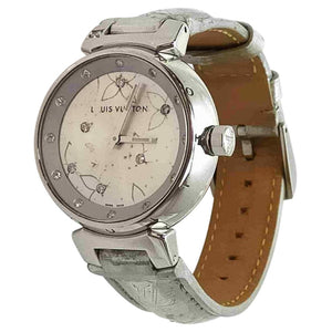 Louis Vuitton tambour brown steel watch