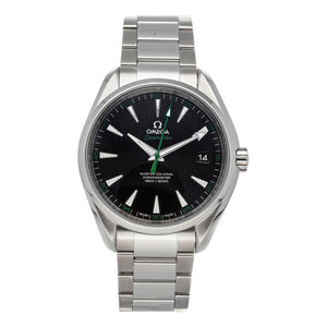 Omega seamaster aquaterra black steel watch