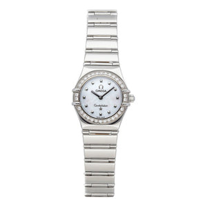 Omega constellation white steel watch