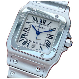 Cartier santos galbée silver steel watch