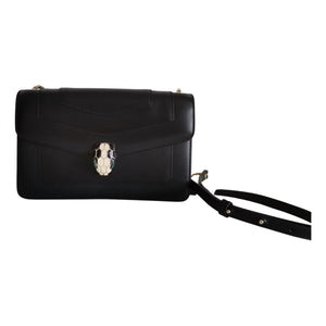 Bvlgari serpenti black leather handbag