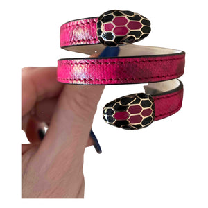 Bvlgari serpenti pink leather bracelets