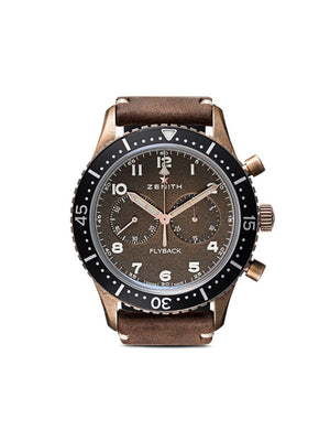 Zenith - Cronometro Tipo CP-2 Flyback 43mm - men - Nubuck Leather/Titanium/Rubber/Bronze - One Size - C801 Bronze B Brown Oily