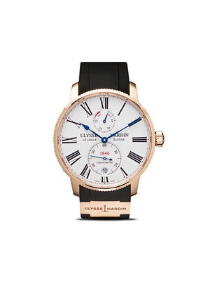 Ulysse Nardin - Marine Torpilleur 42mm - men - Rubber/Gold/18kt Rose Gold - One Size - WHITE