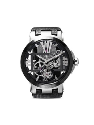 Ulysse Nardin - Executive Skeleton Tourbillon 45mm - men - ceramic/Titanium/Calf Leather - One Size - TITANIUM