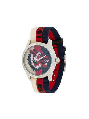 Gucci - G-Timeless 38mm watch - men - Cotton/stainless steel - One Size - Blue